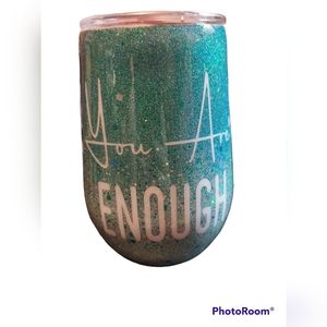 Stemless stainless steel wine tumbler.  12 oz.